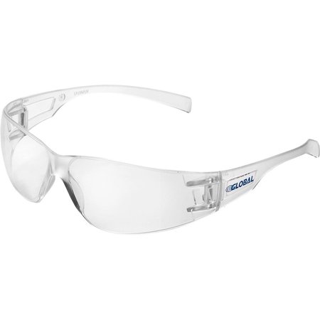 GLOBAL INDUSTRIAL Frameless Safety Glasses, Anti-Fog, Clear Lens 708119CLAF